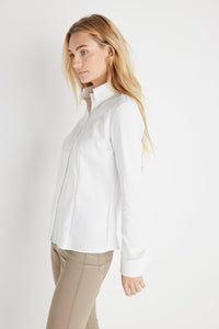 Alida Button Down Poplin Shirt in White