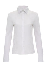 Load image into Gallery viewer, Alida Button Down Poplin Shirt in White
