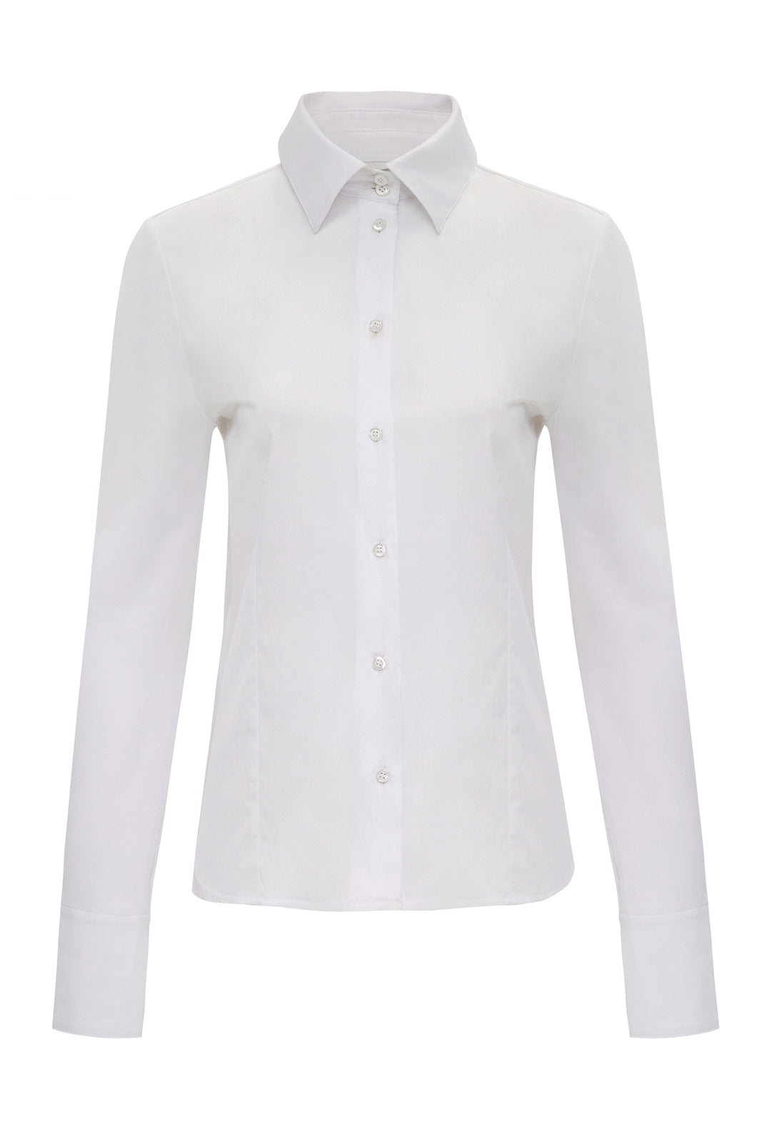 Alida Button Down Poplin Shirt in White