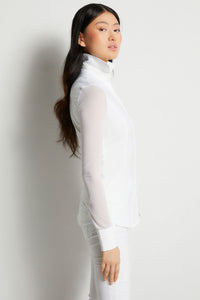 White || Beth Button Front Shirt