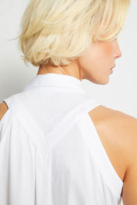 White || Elise Sleeveless Button Up Top