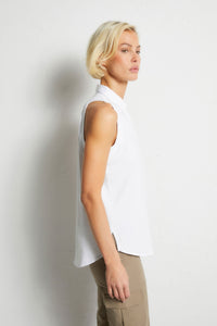 White || Elise Sleeveless Button Up Top