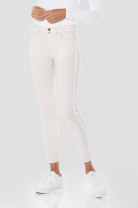 Stone/White || Luisa Stripe Saira Skinny Pant