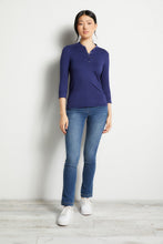 Load image into Gallery viewer, Navy || Henley Top
