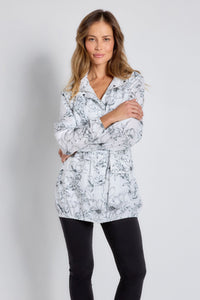 Zen Garden Black and White || Printed Isabelle Rain Jacket