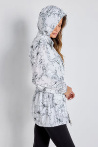 Zen Garden Black and White || Printed Isabelle Rain Jacket