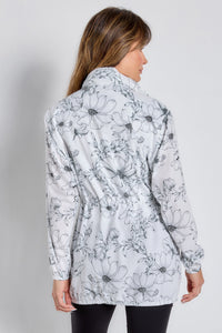 Zen Garden Black and White || Printed Isabelle Rain Jacket