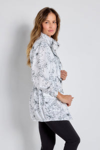 Zen Garden Black and White || Printed Isabelle Rain Jacket