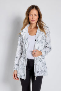 Zen Garden Black and White || Printed Isabelle Rain Jacket