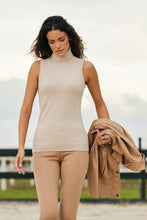 Load image into Gallery viewer, Oatmeal Heather || Nicolette Cashmere Mock Neck Sleeveless Top
